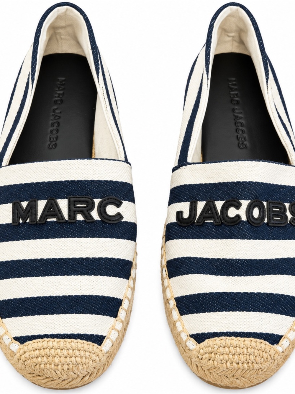 Marc Jacobs The Stripe Canvas Espadrille Blue Sea Multi Size 38